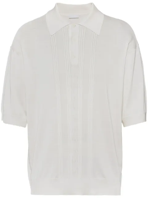 Prada fine-knit silk polo top
