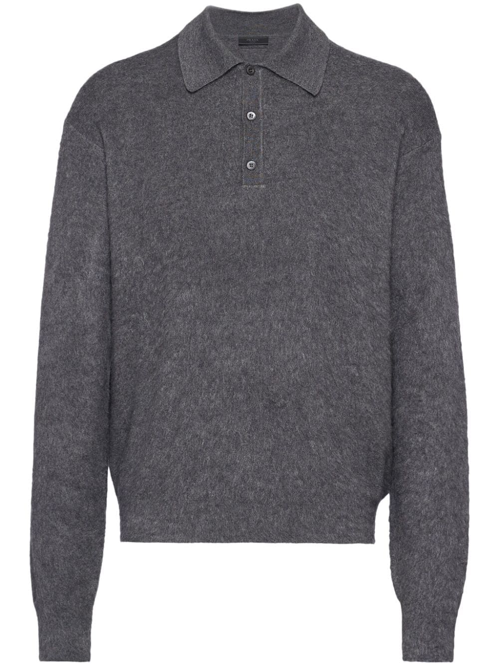 Prada Kaschmirpullover Mit Poloshirtkragen In Grey