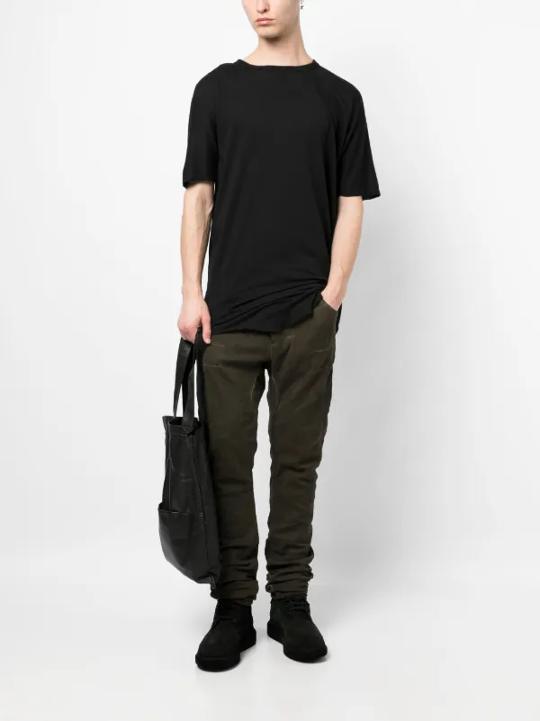 Boris Bidjan Saberi crew-neck Cotton T-shirt | Black | FARFETCH