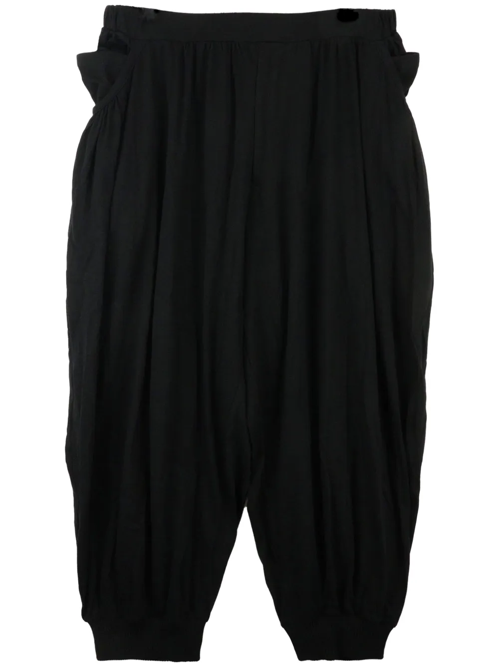 Yohji Yamamoto Ribbed Hem Pants In Black