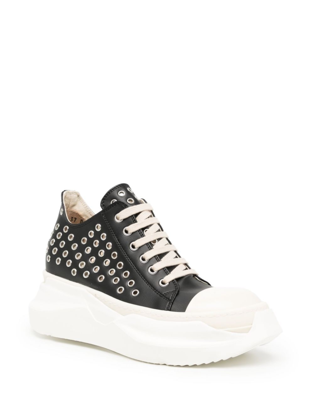 Rick Owens DRKSHDW Abstract eyelet-embellished leather sneakers - Zwart
