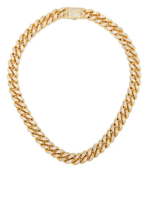 DARKAI Cuban Pavé metal necklace