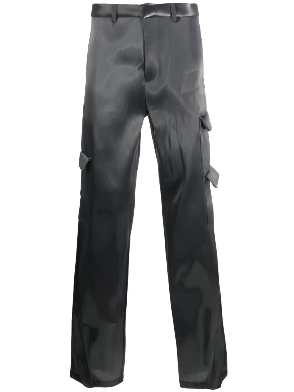 Liquid Metal straight-leg cargo trousers