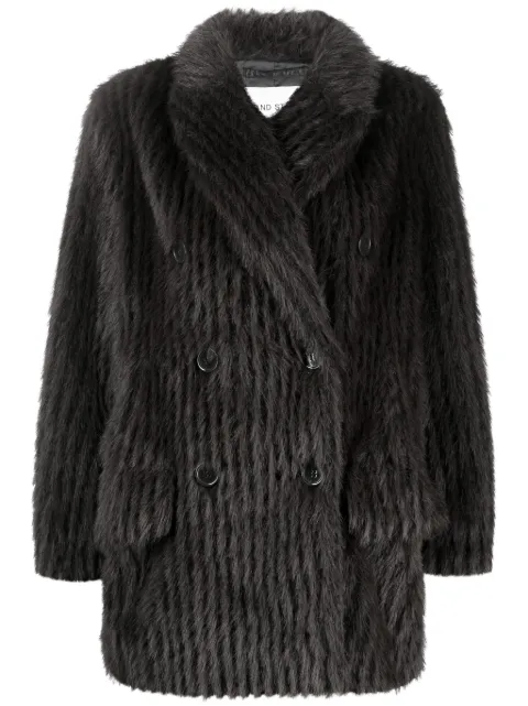 STAND STUDIO Zenni double-breasted faux-fur jacket