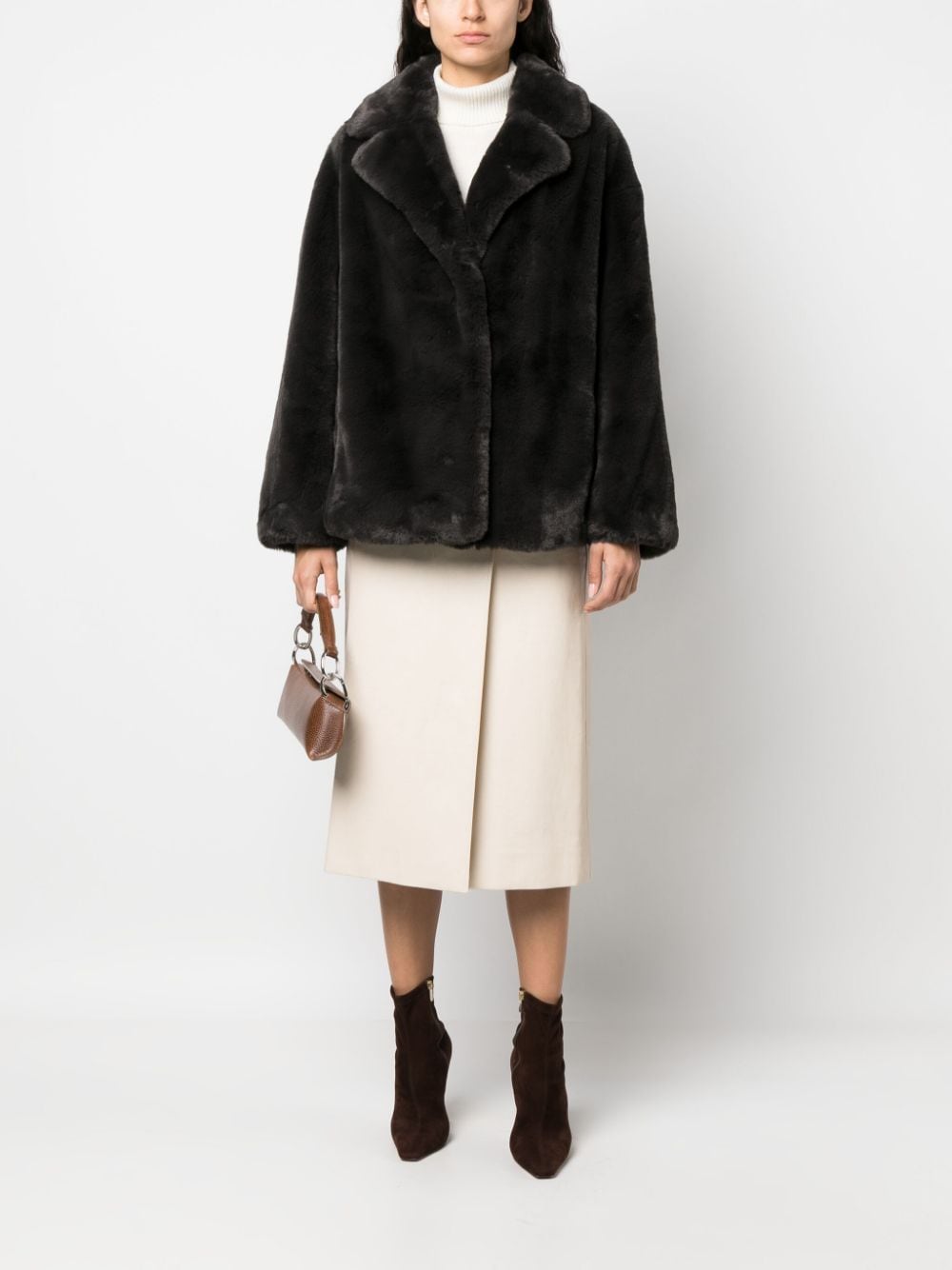 Shop Stand Studio Savanna Faux-fur Coat In Brown