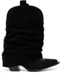 R13 Low Rider distressed cowbody boots - Black