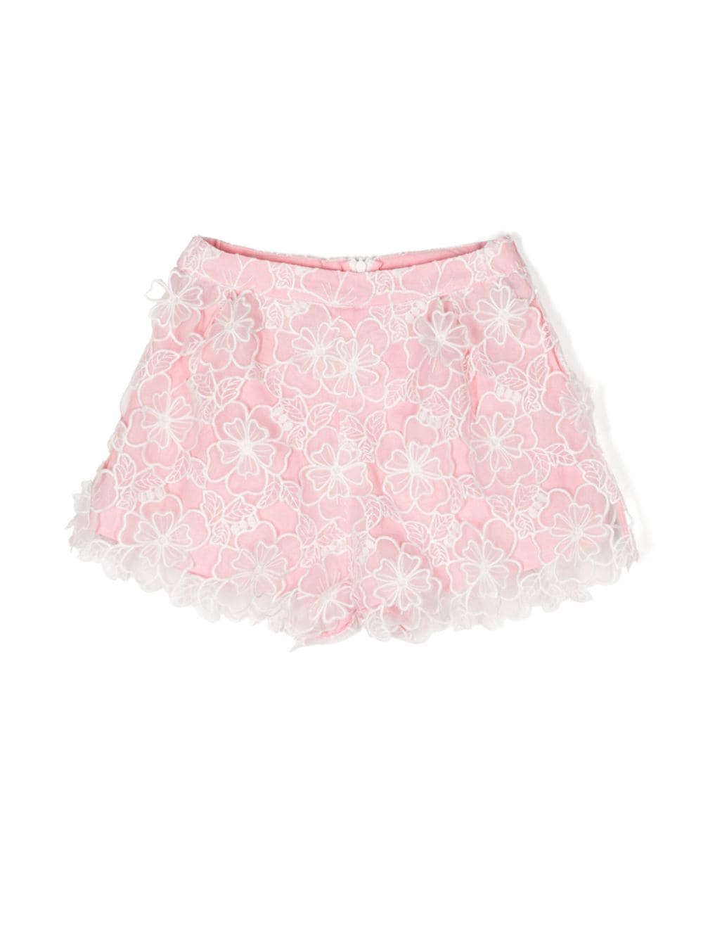 Marlo Kids' Eloise Lace-detailing Shorts In Pink
