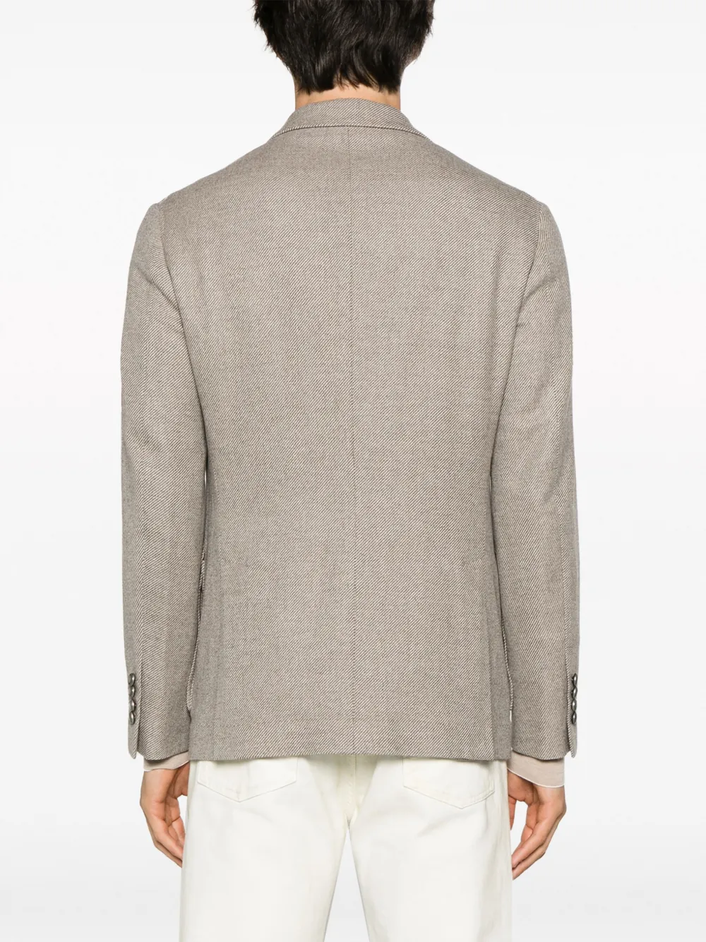Brunello Cucinelli Blazer met enkele rij knopen Beige