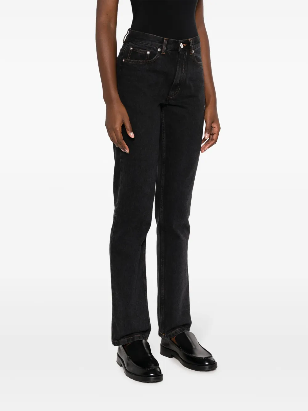 Shop Apc Molly High-waist Jeans In Black