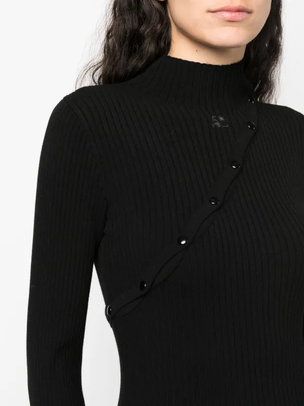 Courreges【関税送料込】Undressed リブニットロングドレス Courrèges リブニット ロングドレス | ブラック | FARFETCH JP