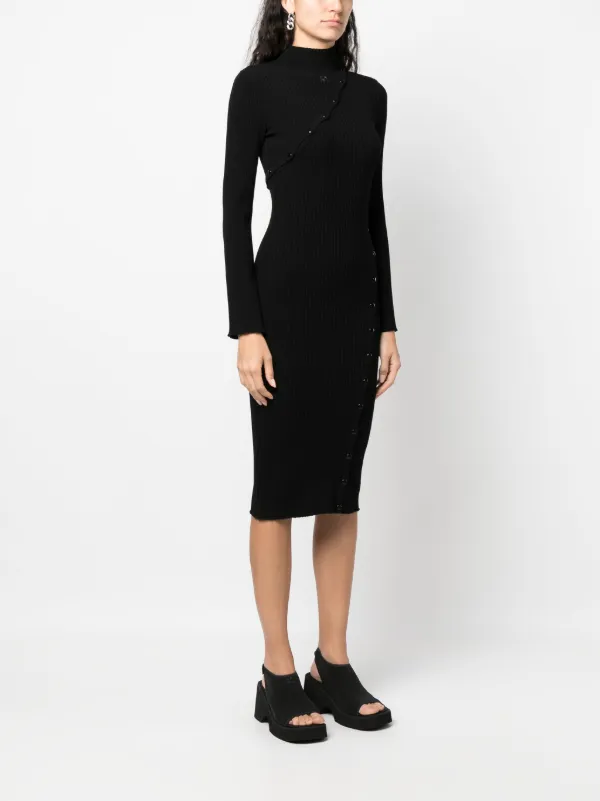 Courreges【関税送料込】Undressed リブニットロングドレス Courrèges リブニット ロングドレス | ブラック | FARFETCH JP