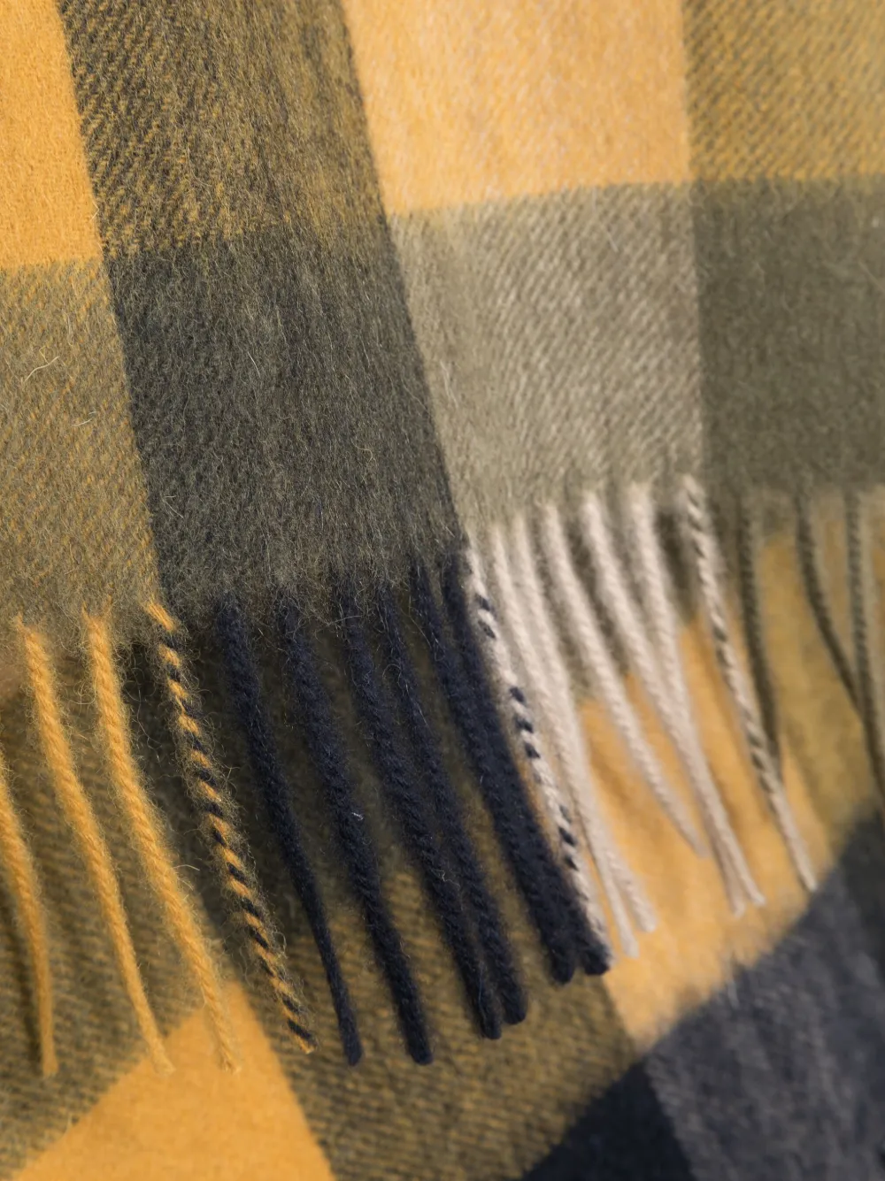 Barbour Brushed-effect Check-plaid Scarf In Green