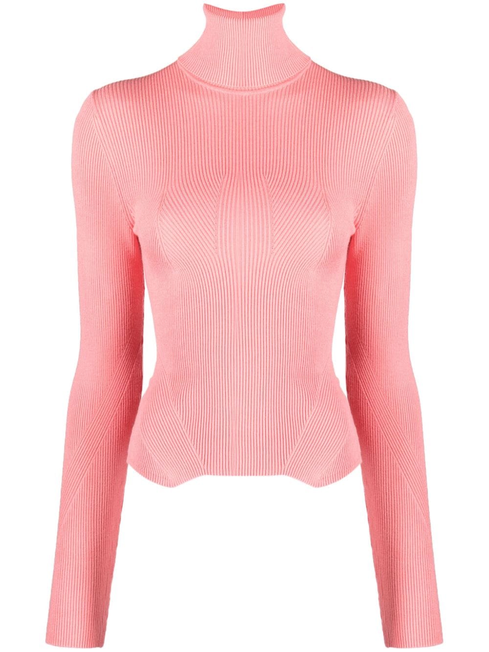Remain Roll-neck Ribbed Jumper In Pink