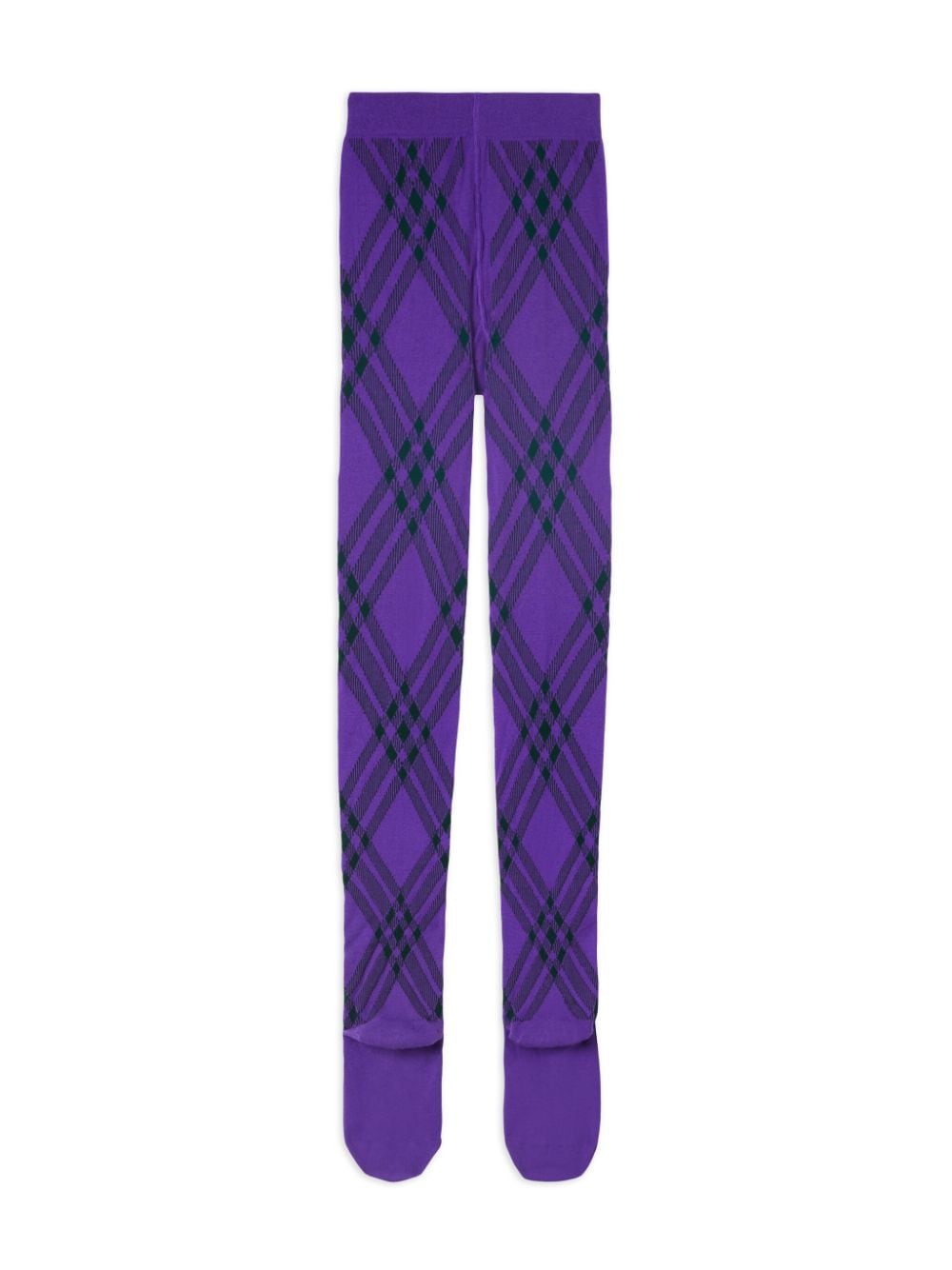 Shop Burberry Check-print Wool-blend Socks In Purple