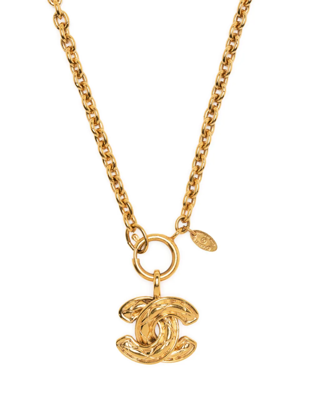 Pre-owned Chanel Cc Chain-link Necklace In Gold