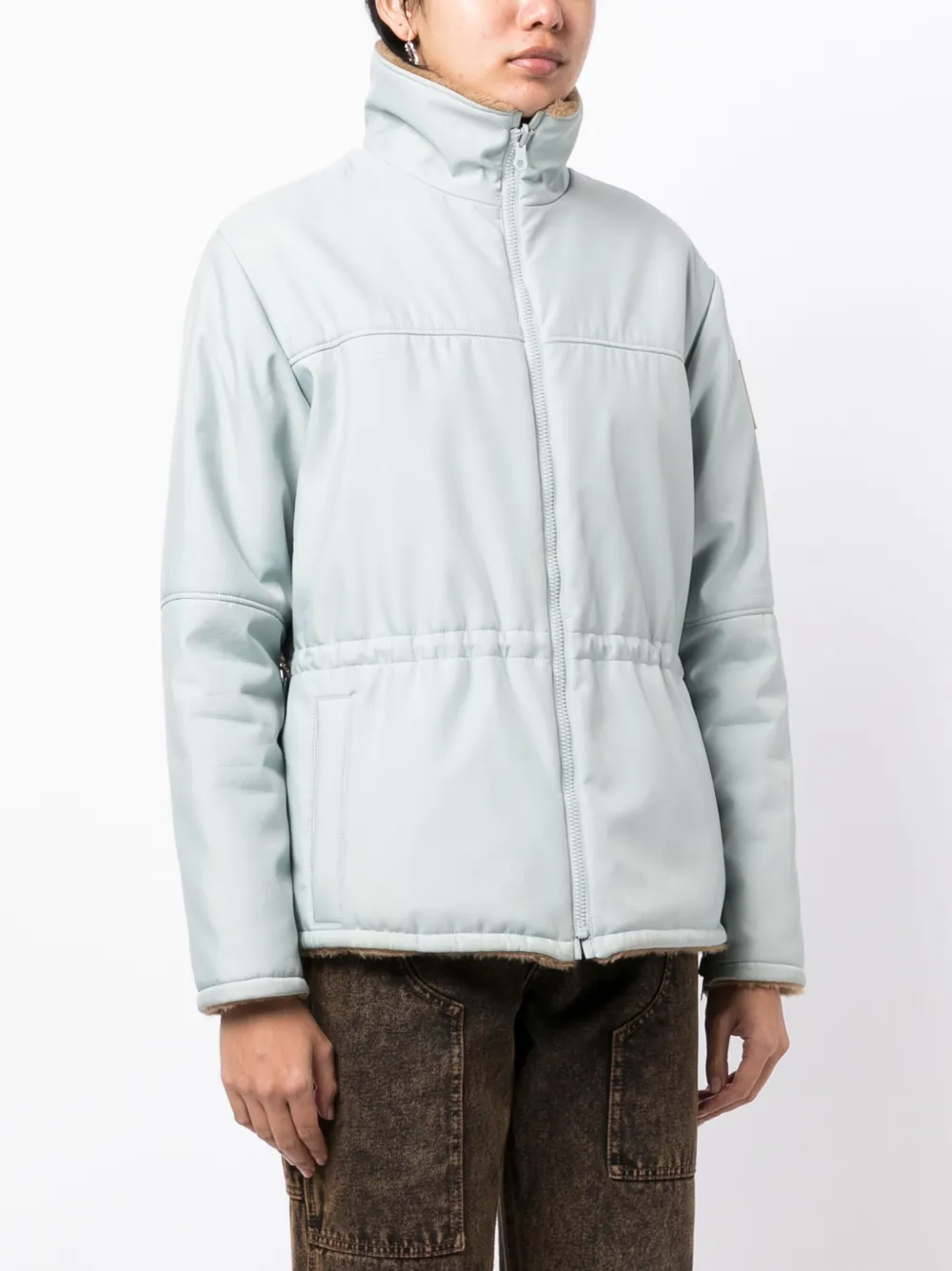 Pre-owned Chanel Cc Reversible Padded Jacket In Blue