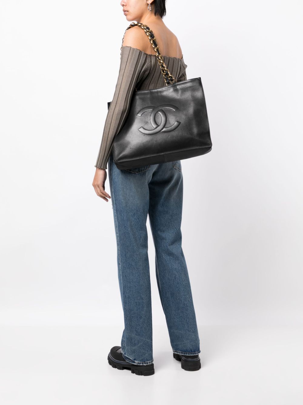 CHANEL Pre-Owned Shopper met CC-logo - Zwart