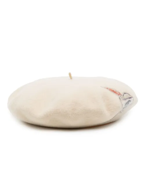 Béret Camellia en laine - CHANEL Pre-Owned - Modalova