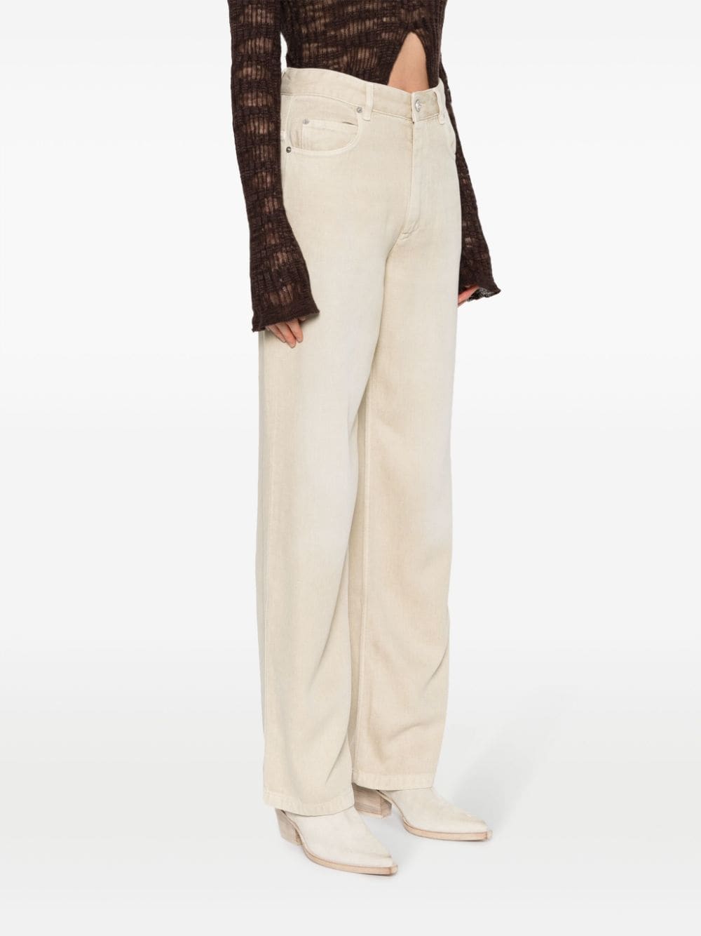 Shop Marant Etoile Mara Straight-leg Jeans In Nude