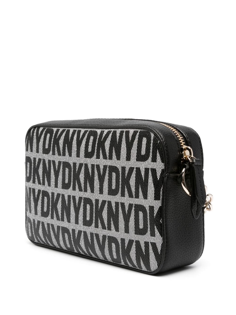 Shop Dkny Sara Logo-print Leather Crossbody Bag In Black