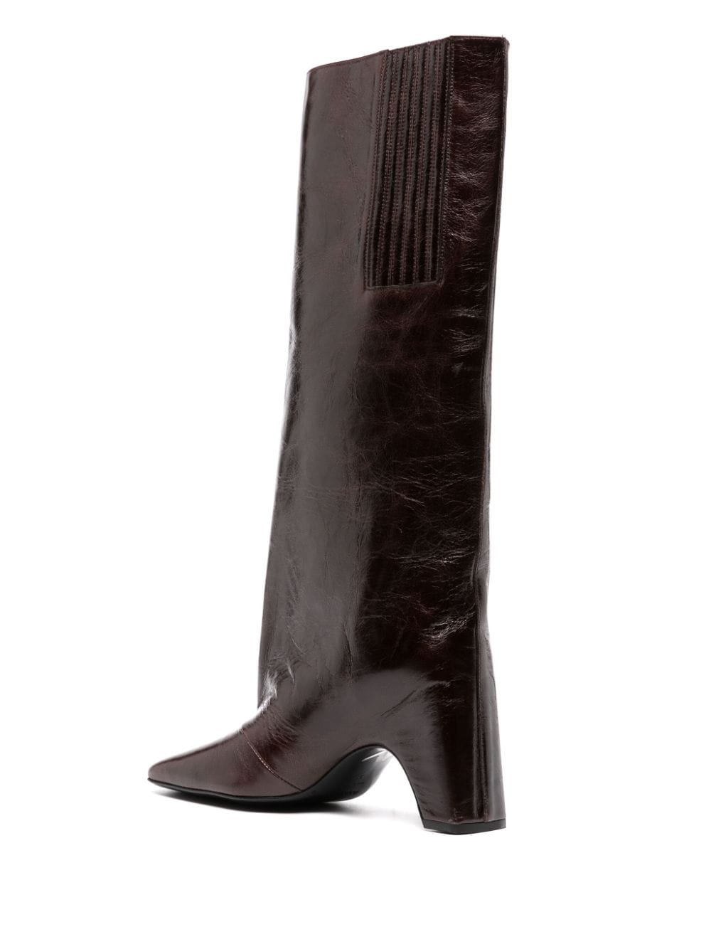 Shop Coperni Bridge 100mm Leather Boots In Brown