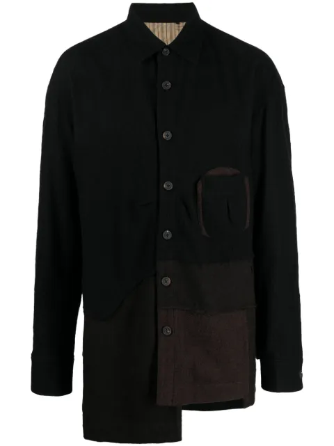 Ziggy Chen classic-collar panelled-design shirt 