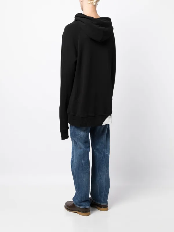 Greg Lauren Multi Fragment Distressed Hoodie | Black | FARFETCH