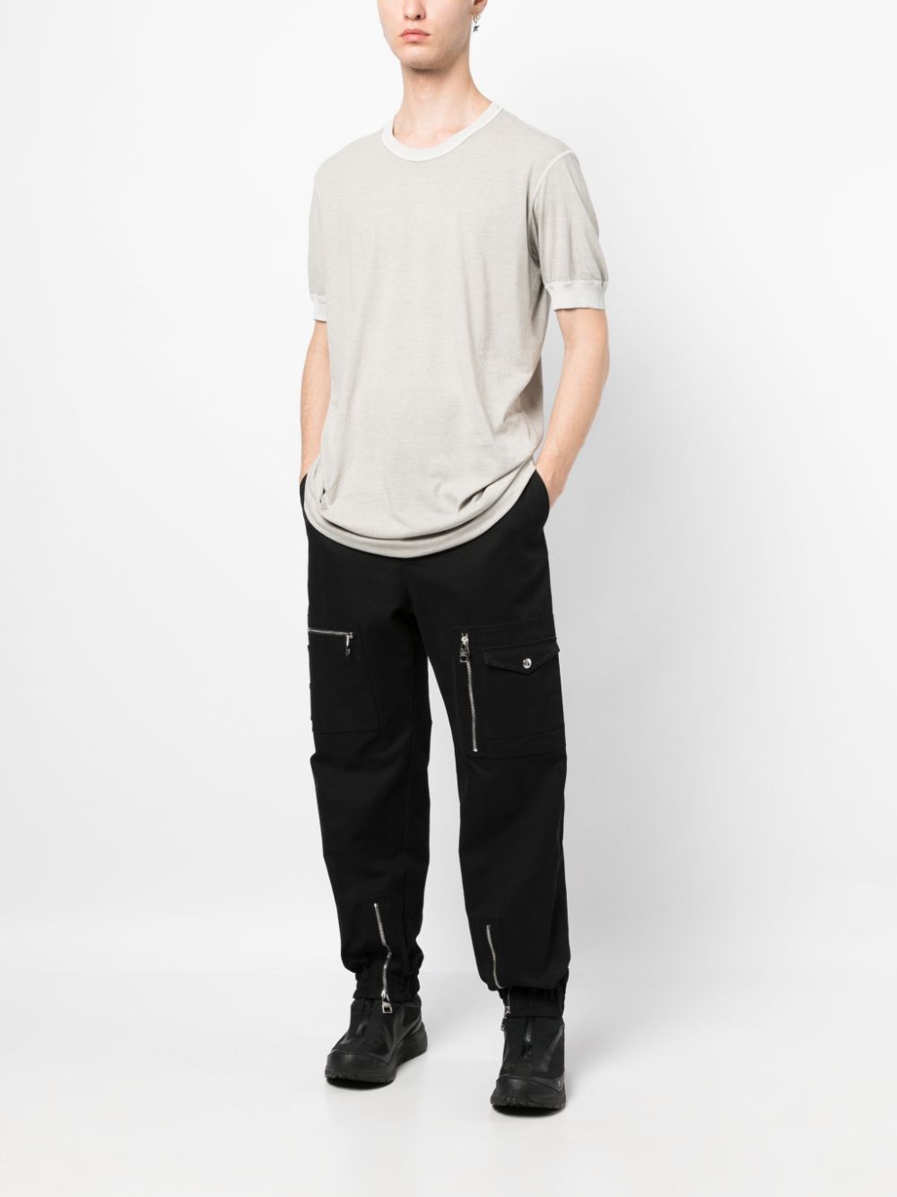 Boris Bidjan Saberi crew-neck cotton T-shirt - Grijs