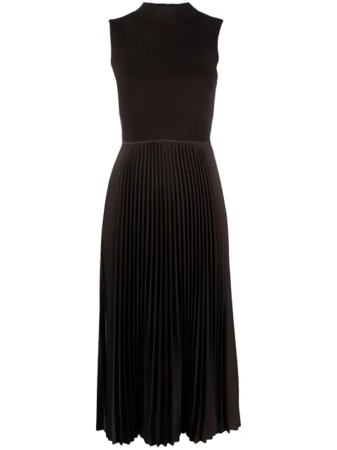 Theory mock-neck pleated midi dress 
