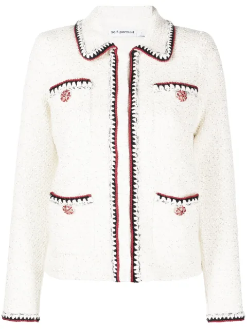 Self-Portrait sequin-embellished knitted jacket