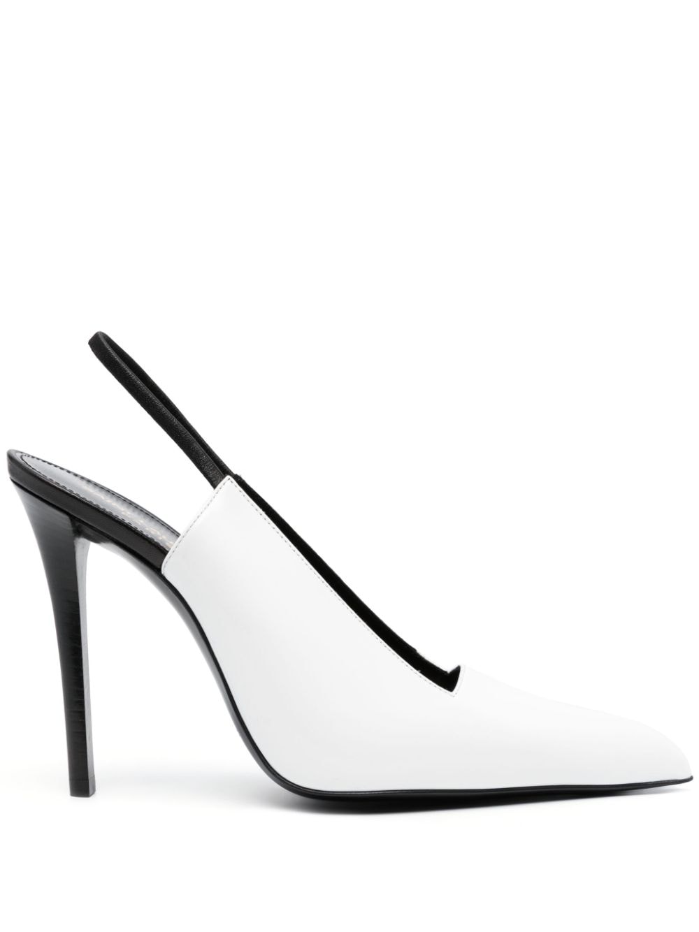 Saint Laurent Raven 110mm slingback pumps White