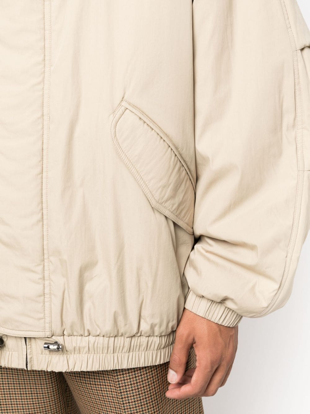 Shop Marant Slouch-hood Concealed-fastening Bomber Jacket In Nude
