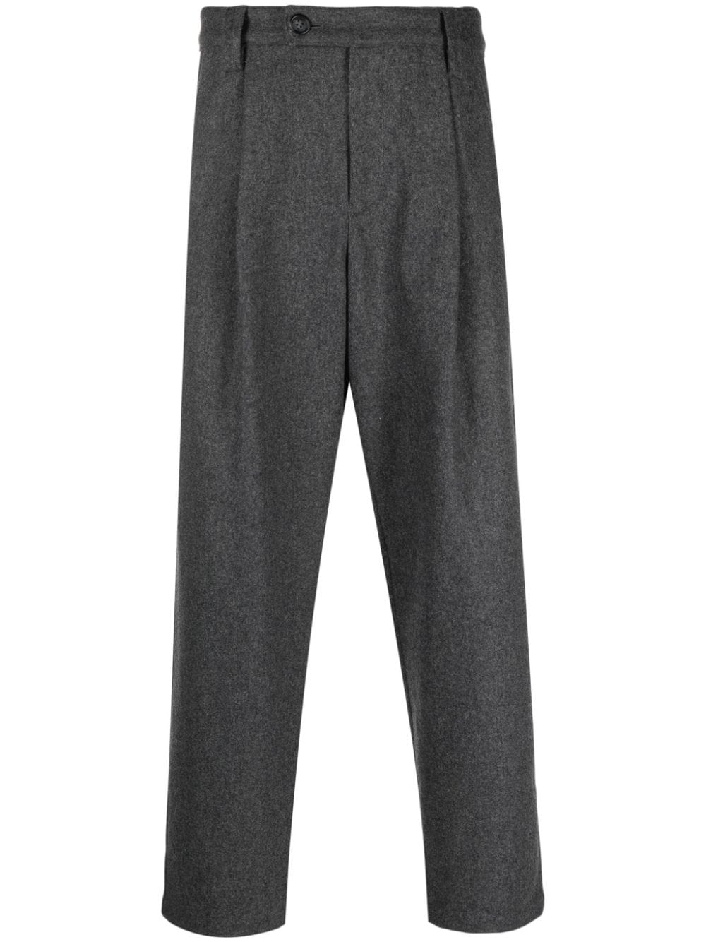 Apc Straight-leg Wool-blend Trousers In Grey
