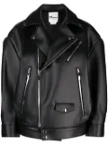 Noir Kei Ninomiya faux-leather biker jacket - Black