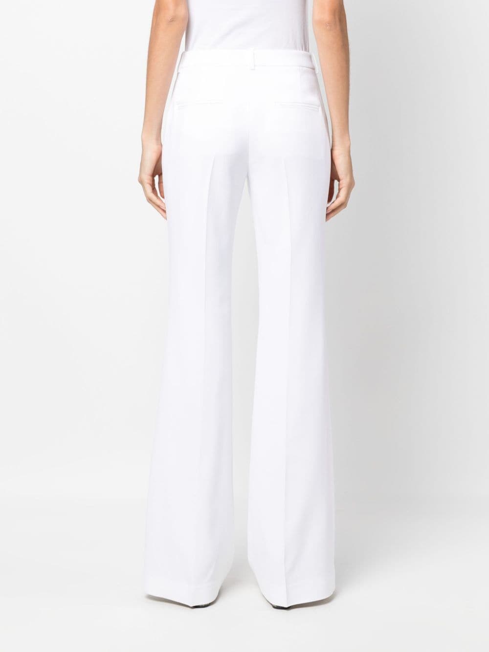 Shop Michael Kors Haylee Tailored Straight-leg Trousers In White