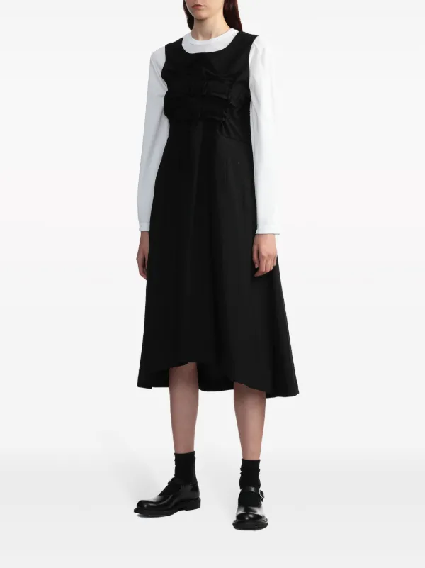 Black Comme Des Garçons pleat-detail Sleeveless Midi Dress - Farfetch