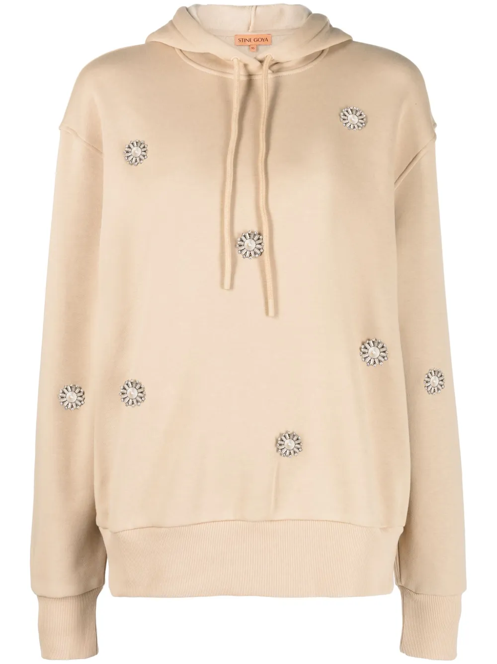 Stine Goya Hoodie verfraaid met kristallen Bruin