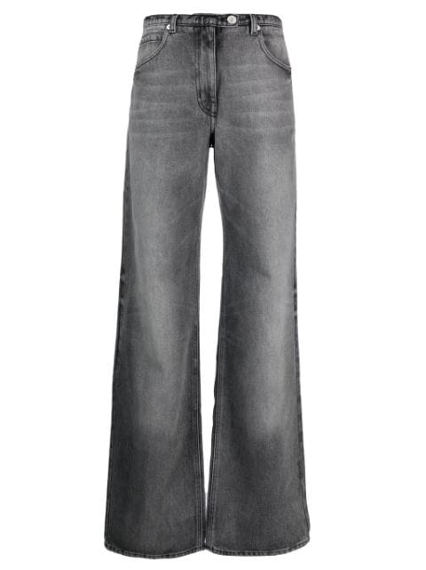 Courrèges stonewashed low-rise wide-leg jeans