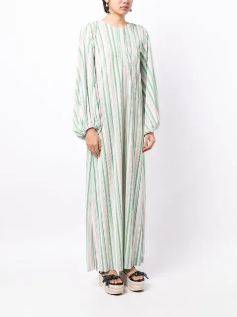 Bambah striped plissé kaftan dress BMRM2431 - 2