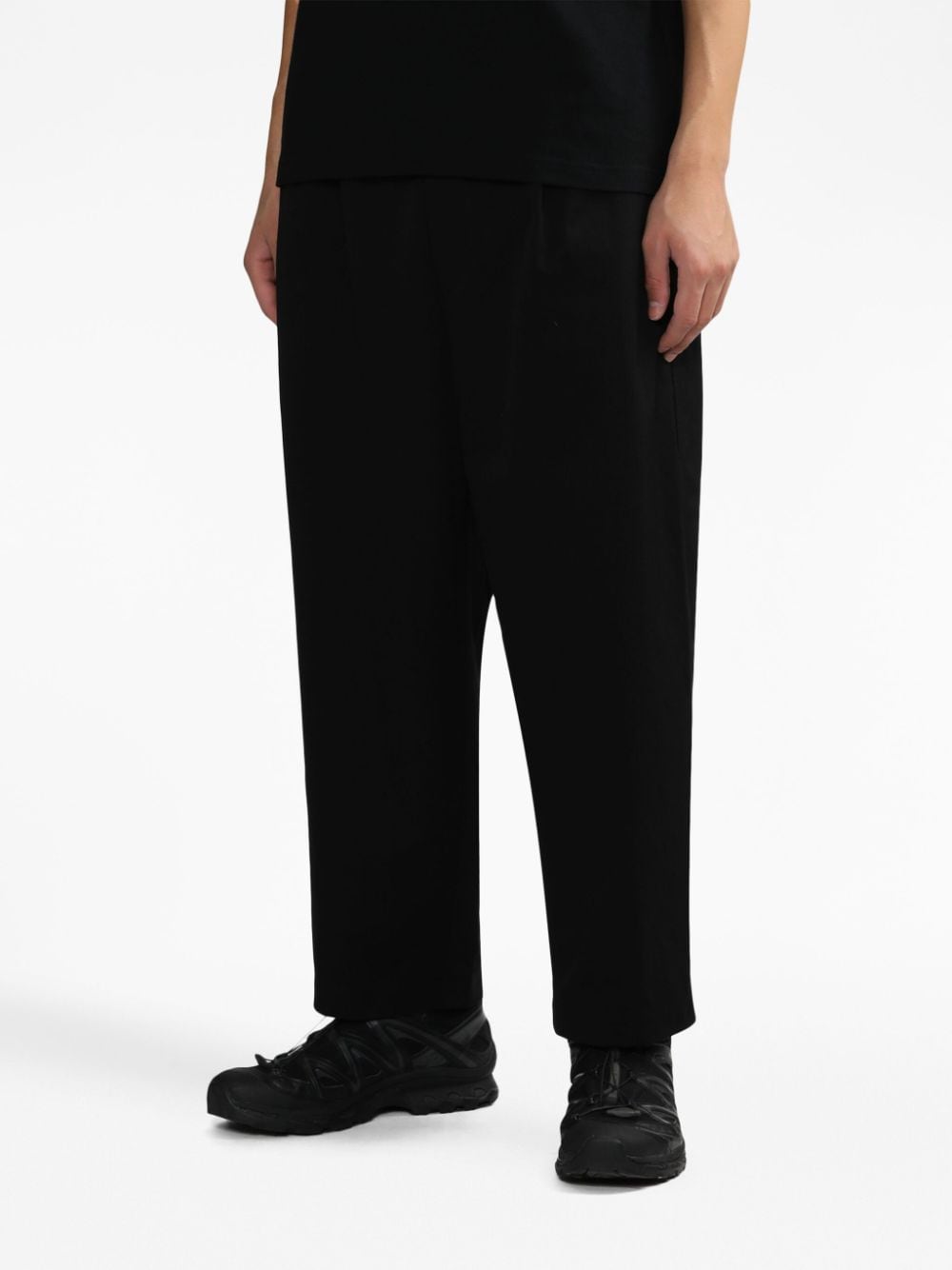 Shop Junya Watanabe Straight-leg Drop-crotch Trousers In Black