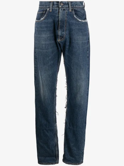 Maison Margiela jeans rectos con detalles rasgados