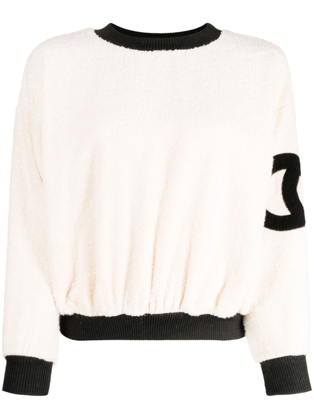 Pre-owned Chanel Cc Terry-cloth Sweatshirt In White
