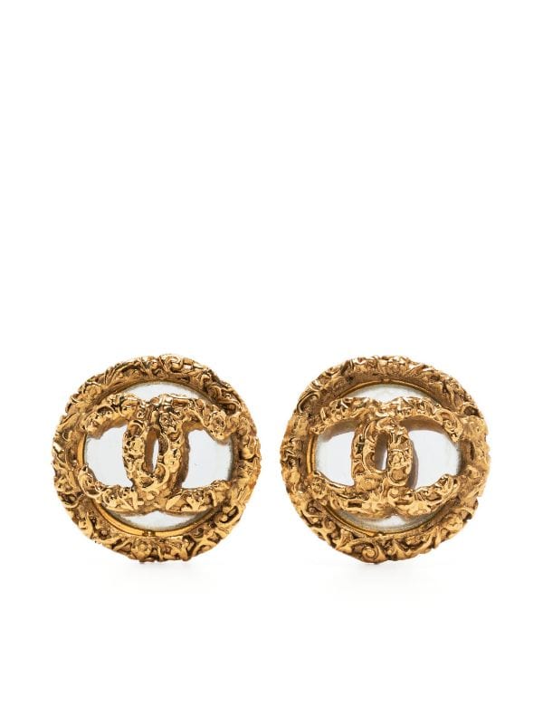 Chanel Pre-owned CC Oversized Clip-On Earrings - Gold