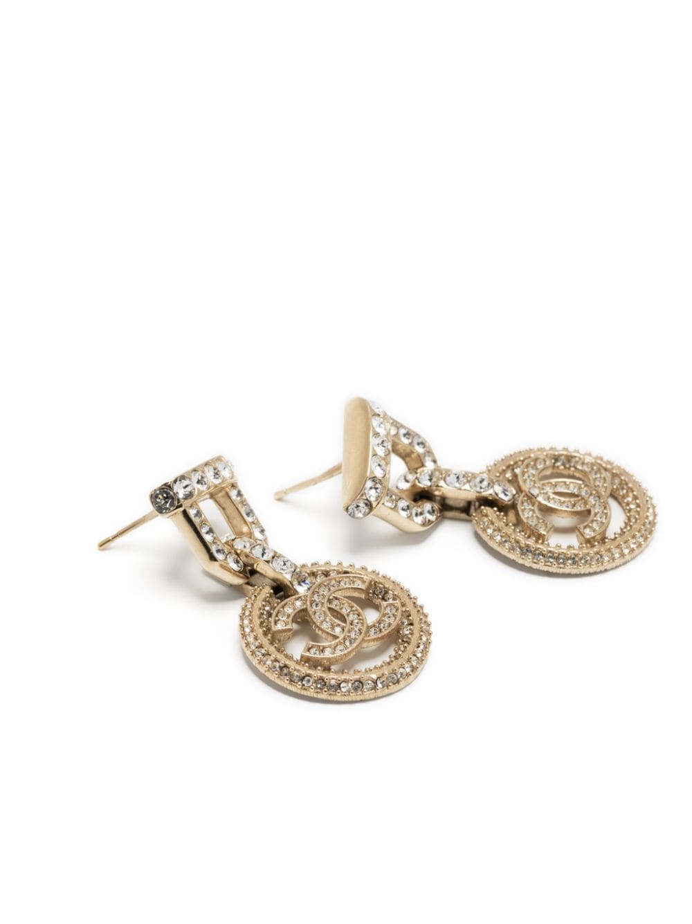 CHANEL Pre-Owned crystal-embellished CC Dangle Earrings - Farfetch