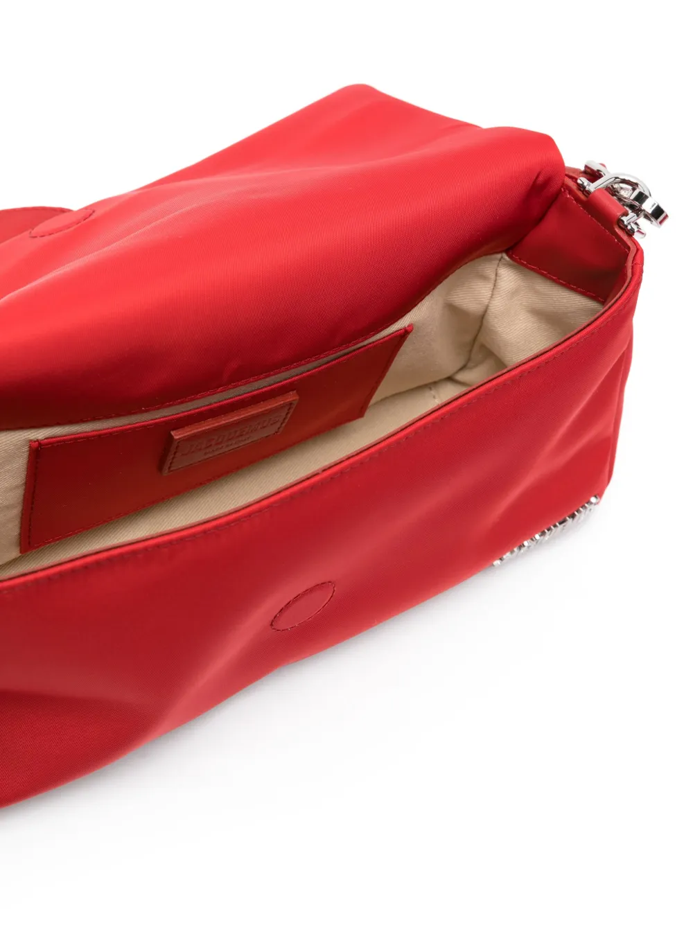 Shop Jacquemus Le Bambimou Satin Shoulder Bag In Red