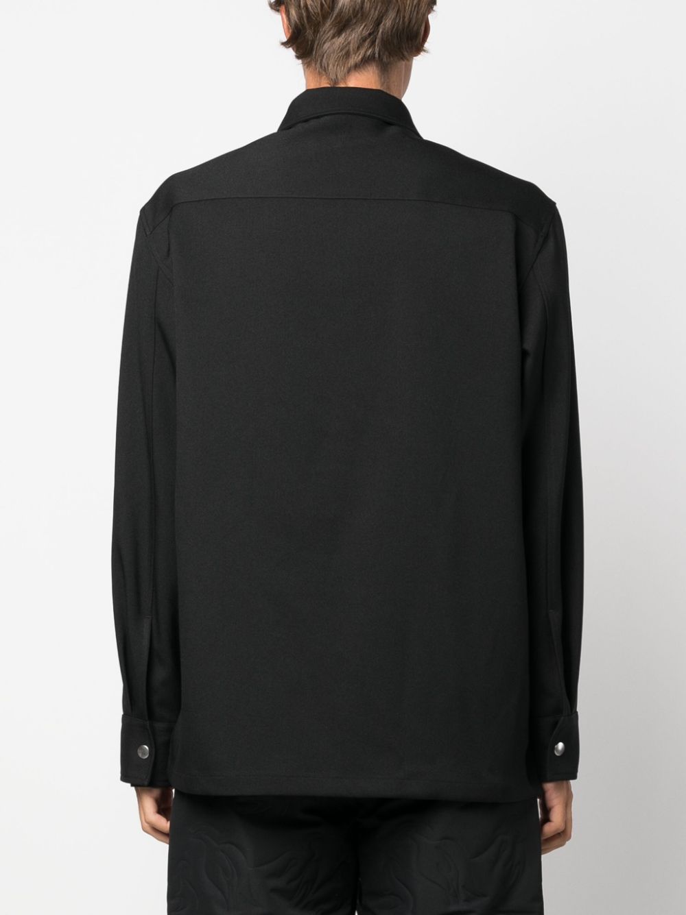 Jil Sander Shirtjack met klassieke kraag Zwart