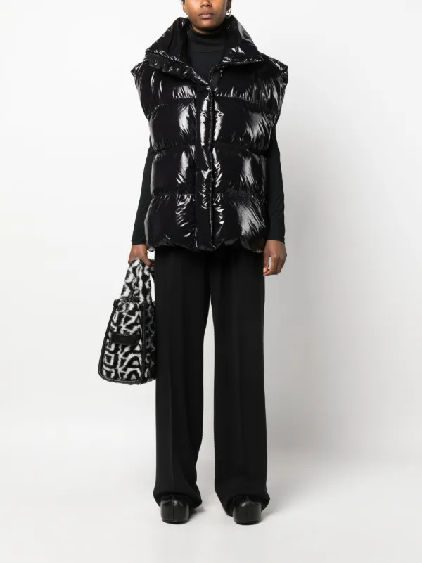 MSGM Glossy Padded zip-up Gilet | Black | FARFETCH CA