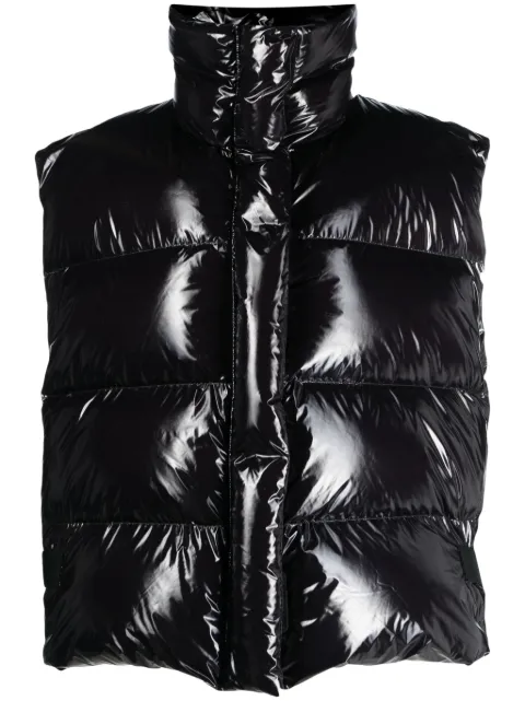 MSGM glossy padded zip-up gilet