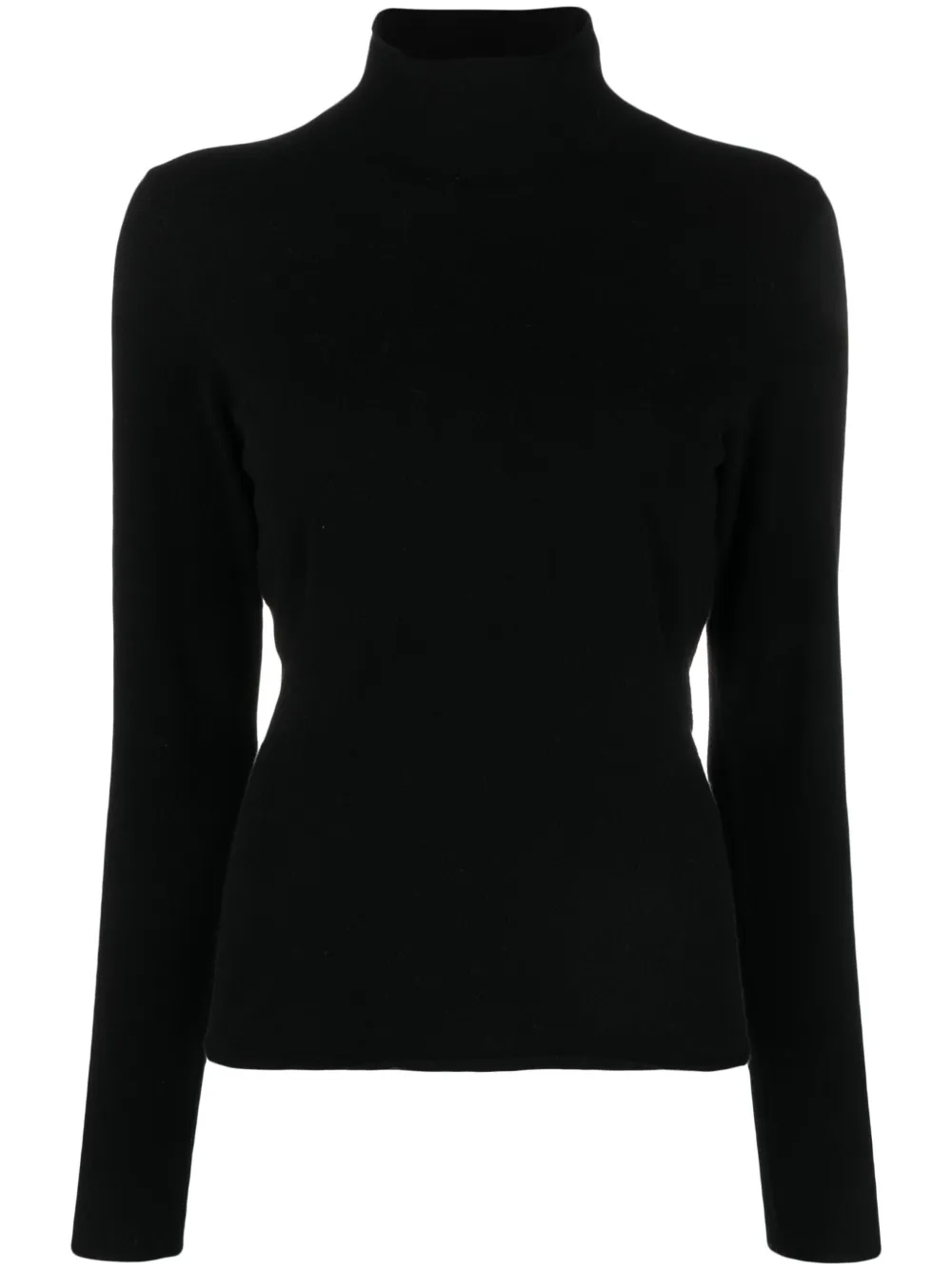 Vince High-neck Fine-knit Jumper In Black