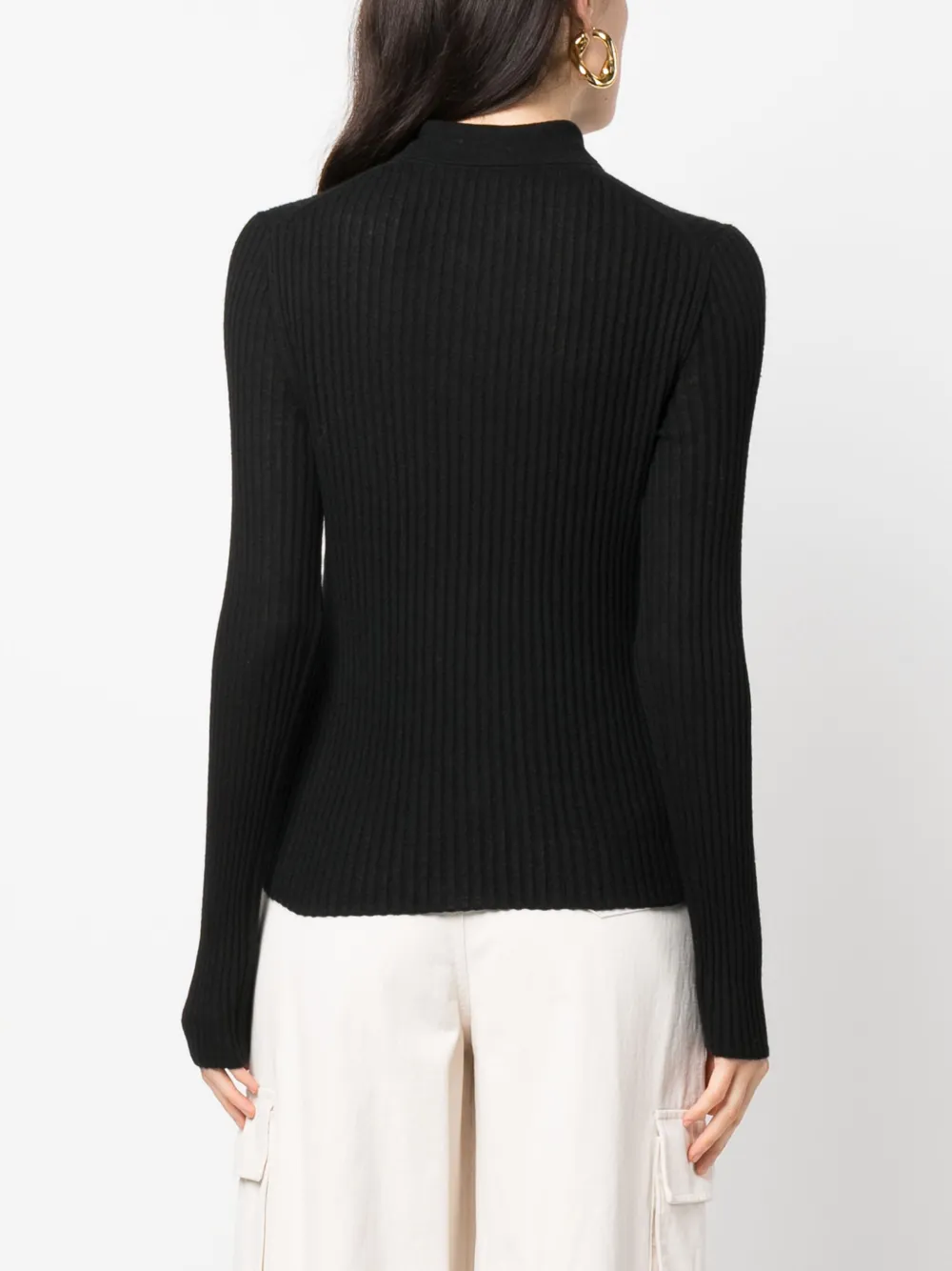 Vince spreadcollar ribbedknit Top Farfetch
